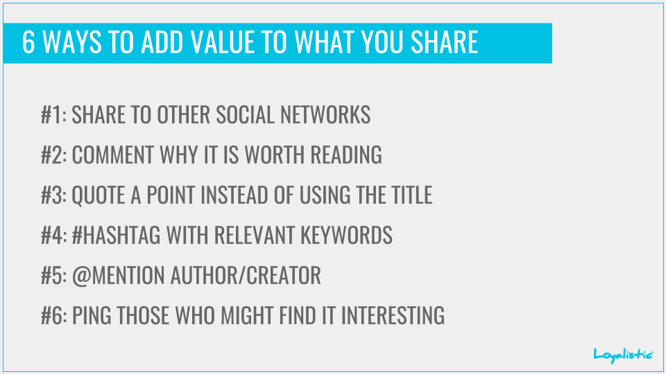 6 Ways to add value to what you share