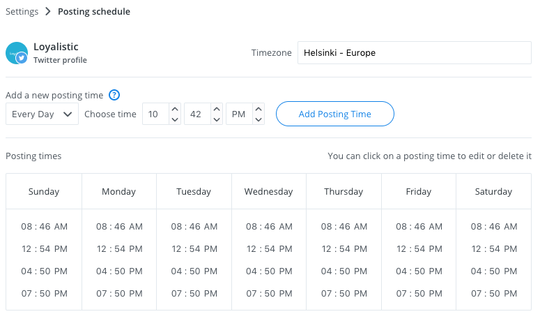 Buffer schedule